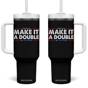 Make It A Double Twin Dad Tumbler With Handle Soon to Be Daddy Funny Father's Day TS11 One Size: 40 oz Black Print Your Wear