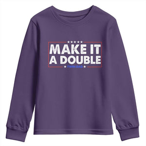 Make It A Double Twin Dad Youth Sweatshirt Soon to Be Daddy Funny Father's Day TS11 Purple Print Your Wear
