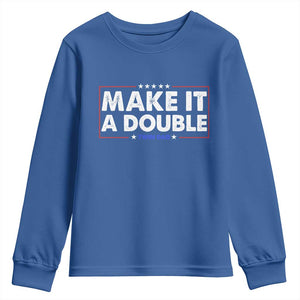 Make It A Double Twin Dad Youth Sweatshirt Soon to Be Daddy Funny Father's Day TS11 Royal Blue Print Your Wear