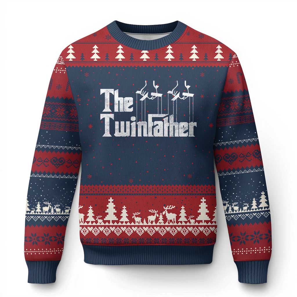 The Twinfather Ugly Christmas Sweater Funny Dad Of Twins Fathers Day