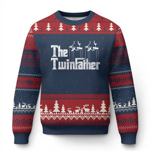 The Twinfather Ugly Christmas Sweater Funny Dad Of Twins Fathers Day