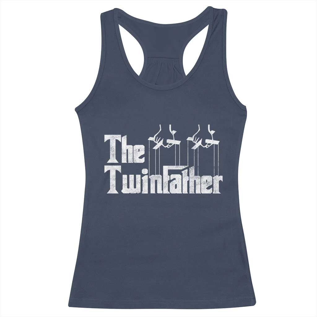The Twinfather Racerback Tank Top Funny Dad Of Twins Fathers Day TS11 Navy Print Your Wear