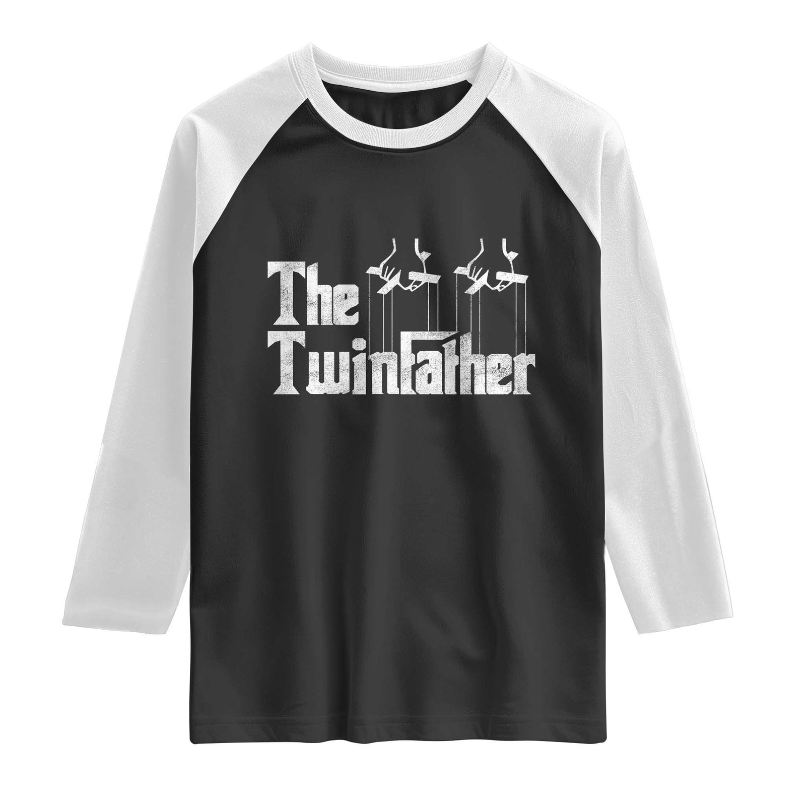 The Twinfather Raglan Shirt Funny Dad Of Twins Fathers Day TS11 Black White Print Your Wear