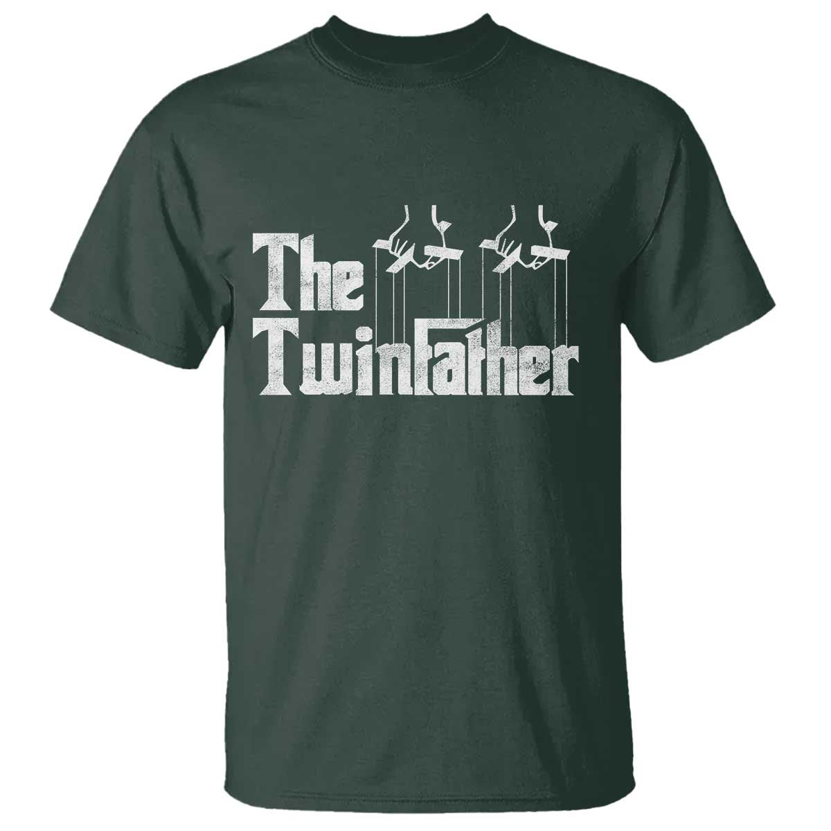 The Twinfather T Shirt Funny Dad Of Twins Fathers Day TS11 Dark Forest Green Print Your Wear