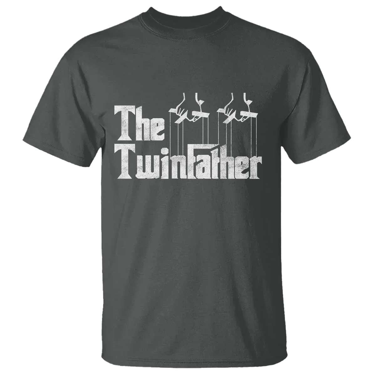 The Twinfather T Shirt Funny Dad Of Twins Fathers Day TS11 Dark Heather Print Your Wear