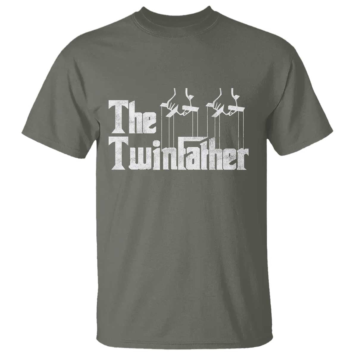 The Twinfather T Shirt Funny Dad Of Twins Fathers Day TS11 Military Green Print Your Wear