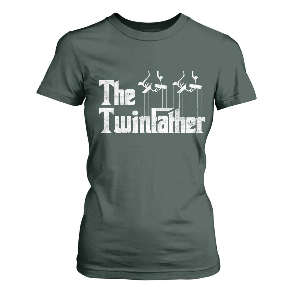The Twinfather T Shirt For Women Funny Dad Of Twins Fathers Day TS11 Dark Forest Green Print Your Wear