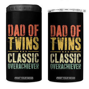 Dad Of Twins Classic Overachiever 4 in 1 Can Cooler Tumbler Proud Twin Father TS11 One Size: 16 oz Black Print Your Wear