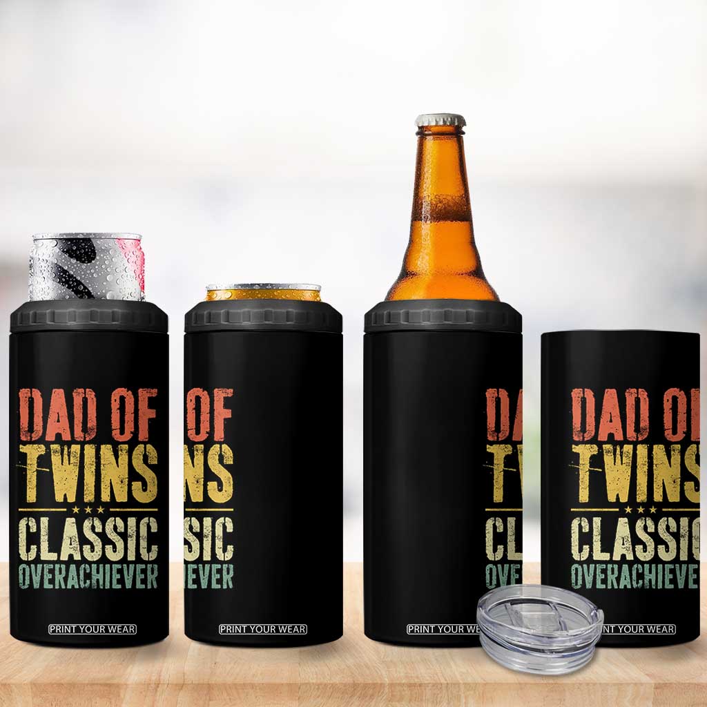 Dad Of Twins Classic Overachiever 4 in 1 Can Cooler Tumbler Proud Twin Father TS11 Print Your Wear