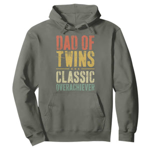 Dad Of Twins Classic Overachiever Hoodie Proud Twin Father TS11 Military Green Print Your Wear