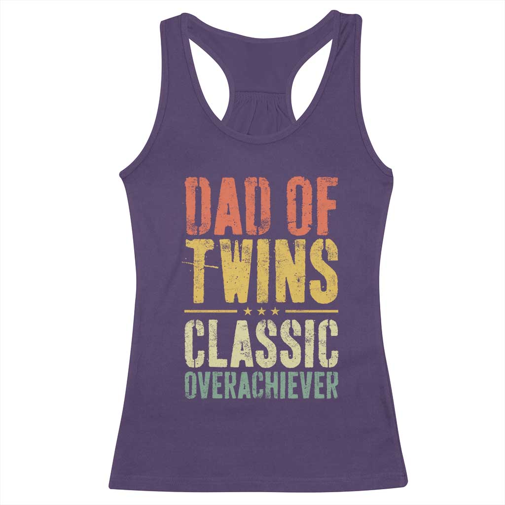 Dad Of Twins Classic Overachiever Racerback Tank Top Proud Twin Father TS11 Purple Print Your Wear