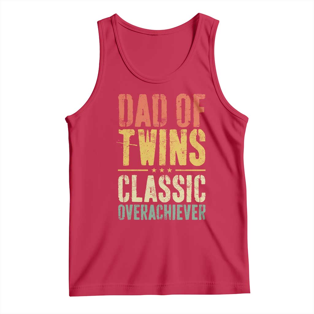 Dad Of Twins Classic Overachiever Tank Top Proud Twin Father TS11 Red Print Your Wear