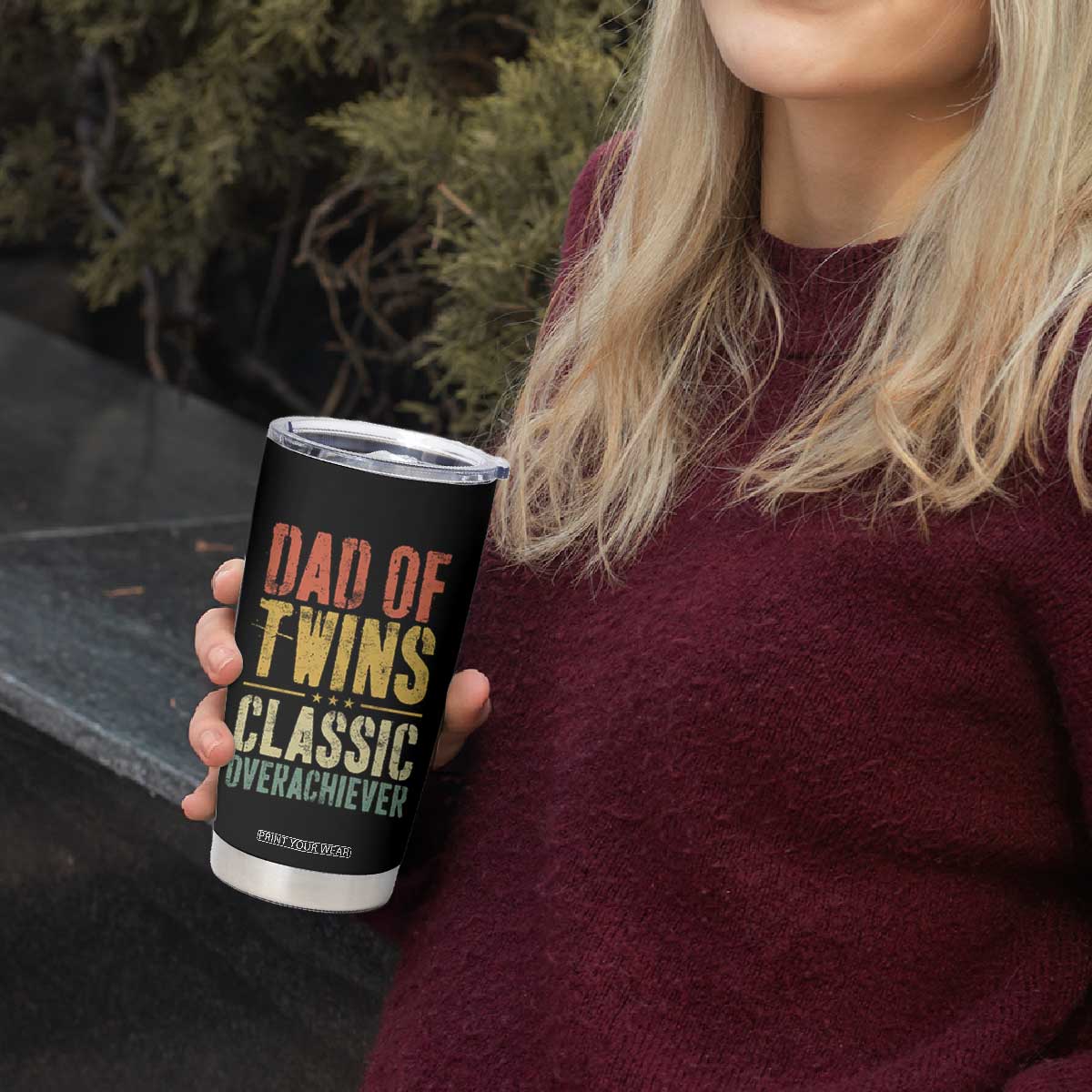Dad Of Twins Classic Overachiever Tumbler Cup Proud Twin Father TS11 Print Your Wear