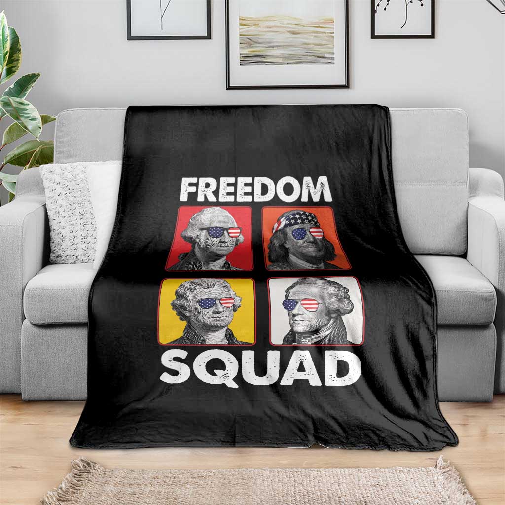 Freedom Squad Founding Fathers Throw Blanket American Revolution 4th of July