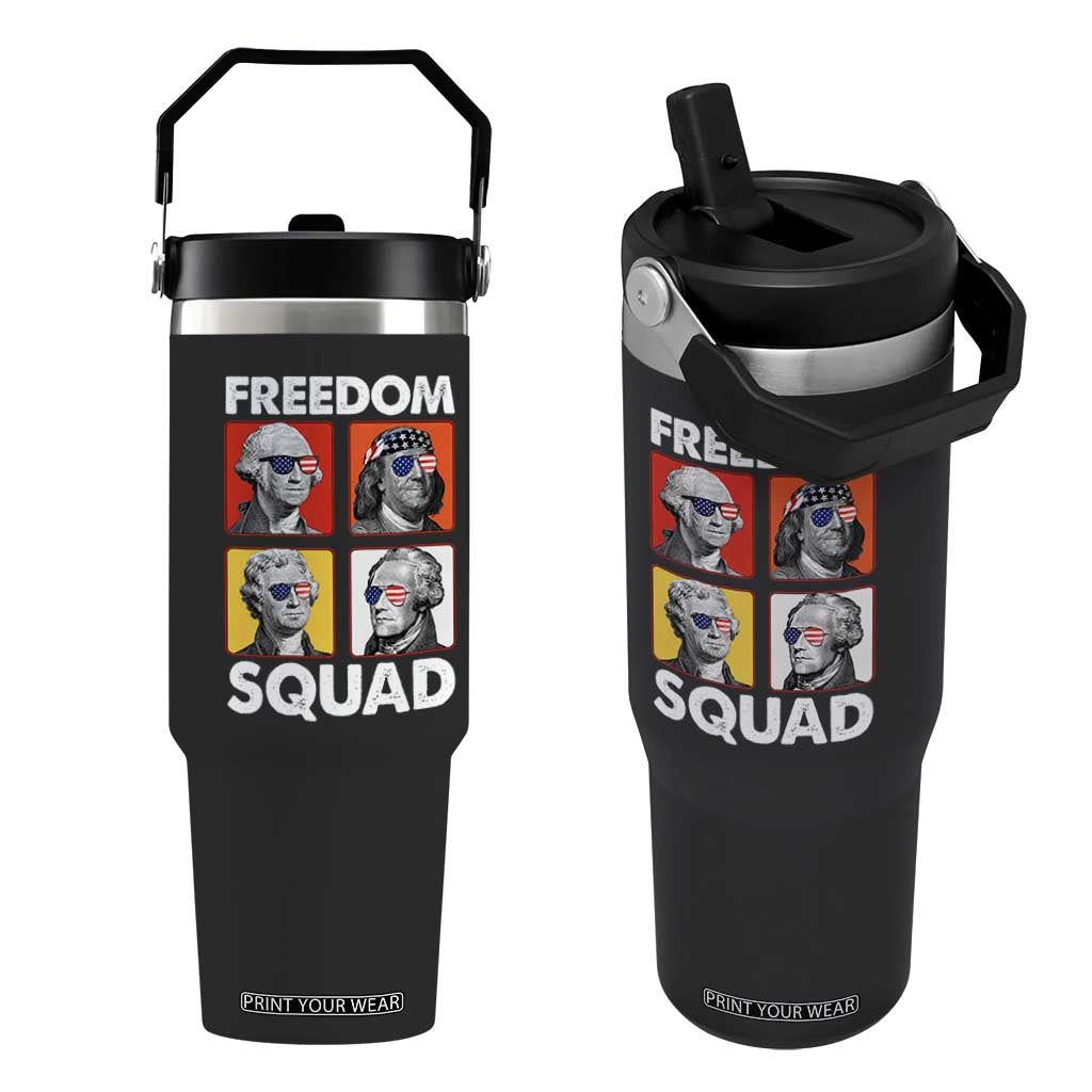 Freedom Squad Founding Fathers Flip Straw Tumbler American Revolution 4th of July