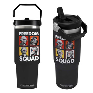 Freedom Squad Founding Fathers Flip Straw Tumbler American Revolution 4th of July