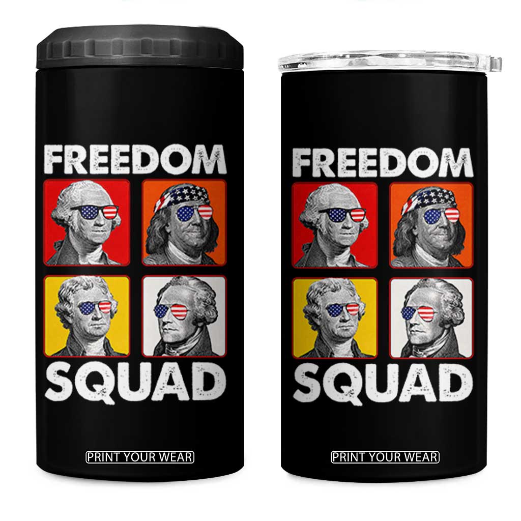 Freedom Squad Founding Fathers 4 in 1 Can Cooler Tumbler American Revolution 4th of July