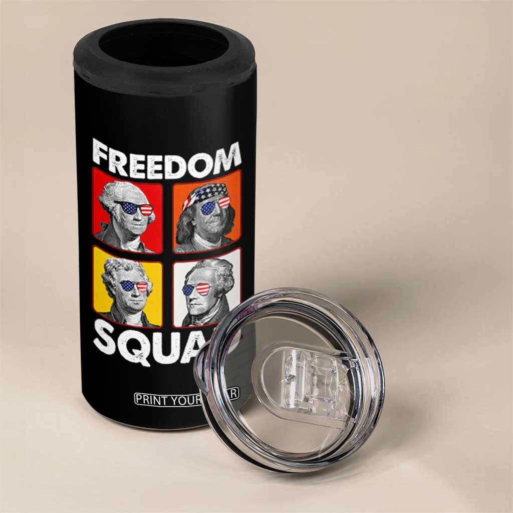 Freedom Squad Founding Fathers 4 in 1 Can Cooler Tumbler American Revolution 4th of July