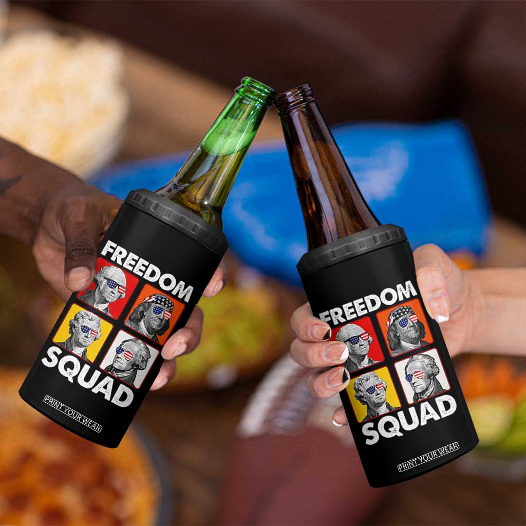 Freedom Squad Founding Fathers 4 in 1 Can Cooler Tumbler American Revolution 4th of July