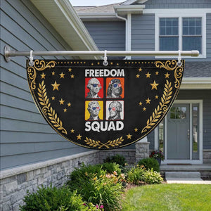 Freedom Squad Founding Fathers Patriotic Fan Flag American Revolution 4th of July