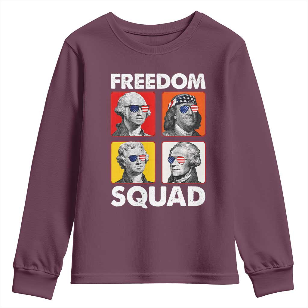 Freedom Squad Founding Fathers Youth Sweatshirt American Revolution 4th of July