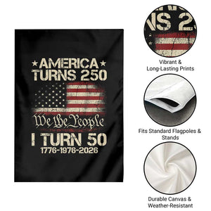 America Turns 250 I Turn 50 Garden Flag 50th Birthday 250th Anniversary USA 1776 1976 2026 TS11 Print Your Wear