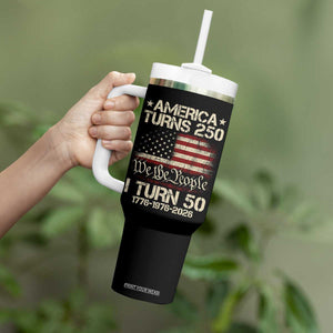 America Turns 250 I Turn 50 Tumbler With Handle 50th Birthday 250th Anniversary USA 1776 1976 2026 TS11 Print Your Wear