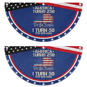 America Turns 250 I Turn 50 Patriotic Fan Flag 50th Birthday 250th Anniversary USA 1776 1976 2026