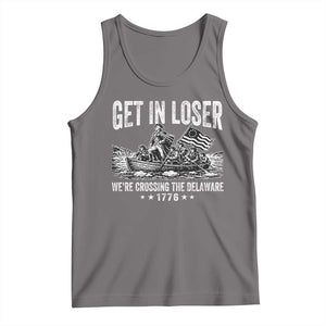 Get In Loser We Are Crossing The Delaware Tank Top Funny George Washington 250th 4th Of July TS11 Deep Heather Print Your Wear