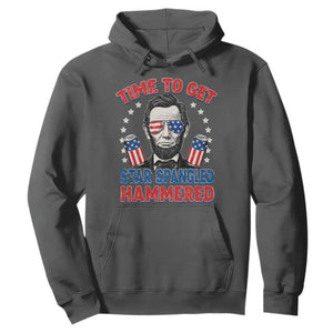 Time To Get Star Spangled Hammered Abraham Lincoln Hoodie Funny 4th of July