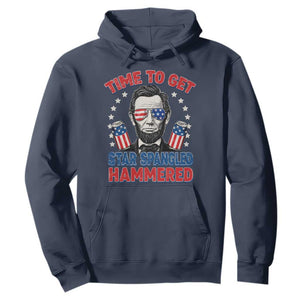 Time To Get Star Spangled Hammered Abraham Lincoln Hoodie Funny 4th of July