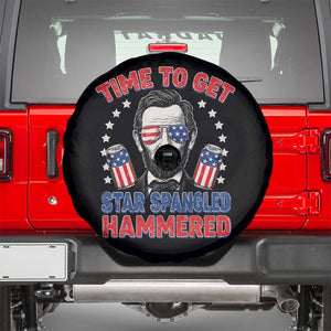 Time To Get Star Spangled Hammered Abraham Lincoln Spare Tire Cover Funny 4th of July