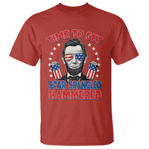 Time To Get Star Spangled Hammered Abraham Lincoln T Shirt Funny 4th of July