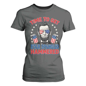 Time To Get Star Spangled Hammered Abraham Lincoln T Shirt For Women Funny 4th of July