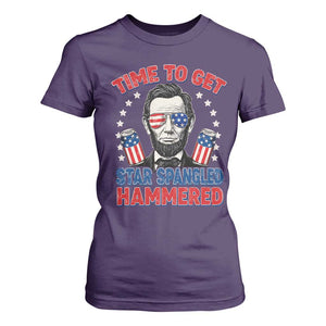 Time To Get Star Spangled Hammered Abraham Lincoln T Shirt For Women Funny 4th of July