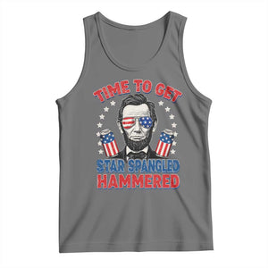 Time To Get Star Spangled Hammered Abraham Lincoln Tank Top Funny 4th of July
