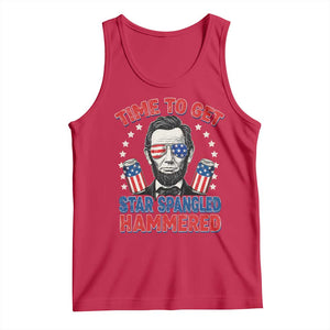 Time To Get Star Spangled Hammered Abraham Lincoln Tank Top Funny 4th of July