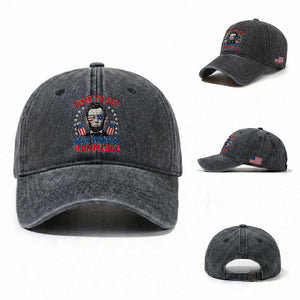 Time To Get Star Spangled Hammered Abraham Lincoln Washed Cotton Baseball Cap Funny 4th of July
