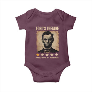 Abraham Lincoln Ford's Theatre Baby Onesie Awful Would Not Recommend Funny US History