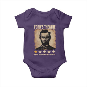 Abraham Lincoln Ford's Theatre Baby Onesie Awful Would Not Recommend Funny US History