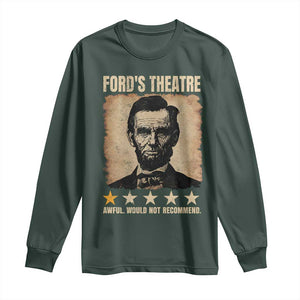 Abraham Lincoln Ford's Theatre Long Sleeve Shirt Awful Would Not Recommend Funny US History