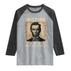 Abraham Lincoln Ford's Theatre Raglan Shirt Awful Would Not Recommend Funny US History
