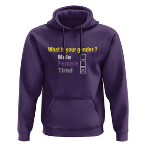 Funny Non Binary Hoodie What Is Your Gender Male Female Tired LGBT Pride Enby Flag TS11 Purple Print Your Wear
