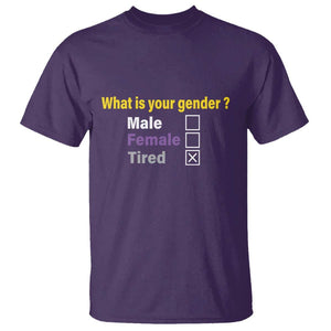 Funny Non Binary T Shirt What Is Your Gender Male Female Tired LGBT Pride Enby Flag TS11 Purple Print Your Wear
