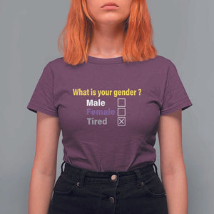 Funny Non Binary T Shirt For Women What Is Your Gender Male Female Tired LGBT Pride Enby Flag TS11 Maroon Print Your Wear