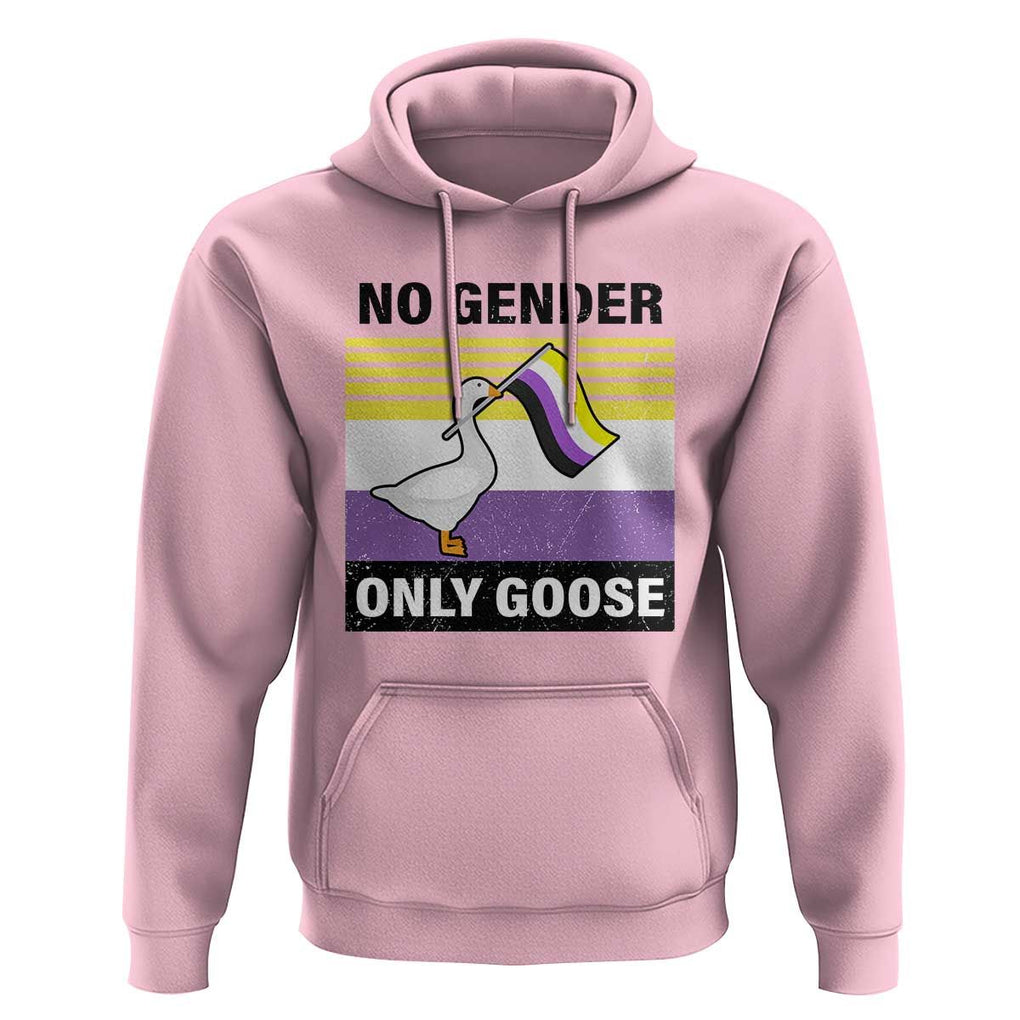 Funny Non Binary Hoodie No Gender Only Goose LGBTQ Enby Flag TS11 Light Pink Print Your Wear