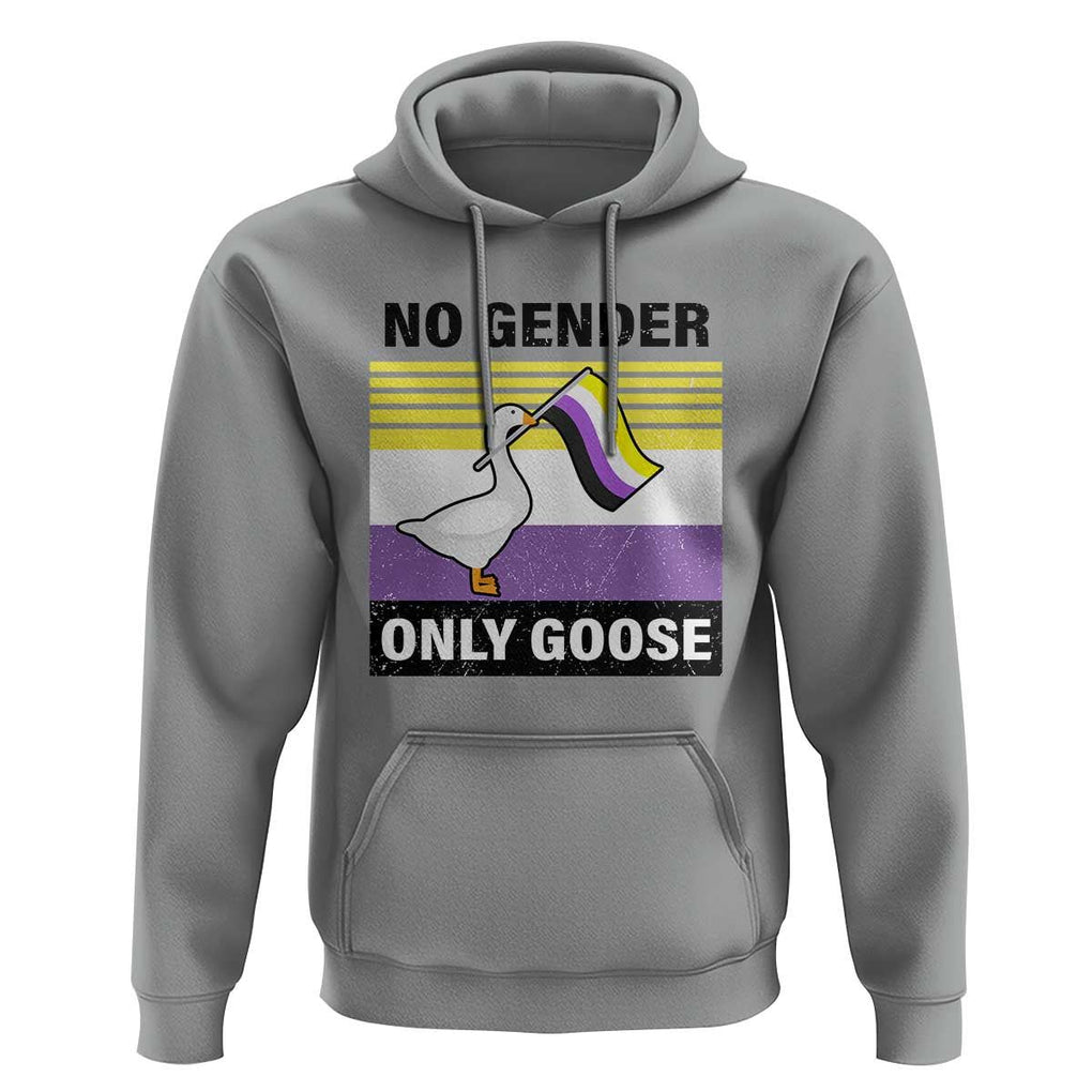 Funny Non Binary Hoodie No Gender Only Goose LGBTQ Enby Flag TS11 Sport Gray Print Your Wear