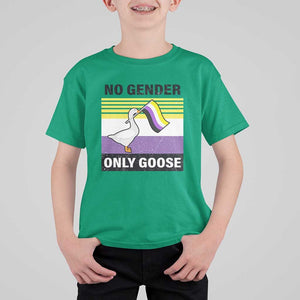 Funny Non Binary T Shirt For Kid No Gender Only Goose LGBTQ Enby Flag TS11 Irish Green Print Your Wear