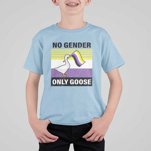 Funny Non Binary T Shirt For Kid No Gender Only Goose LGBTQ Enby Flag TS11 Light Blue Print Your Wear