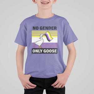 Funny Non Binary T Shirt For Kid No Gender Only Goose LGBTQ Enby Flag TS11 Violet Print Your Wear